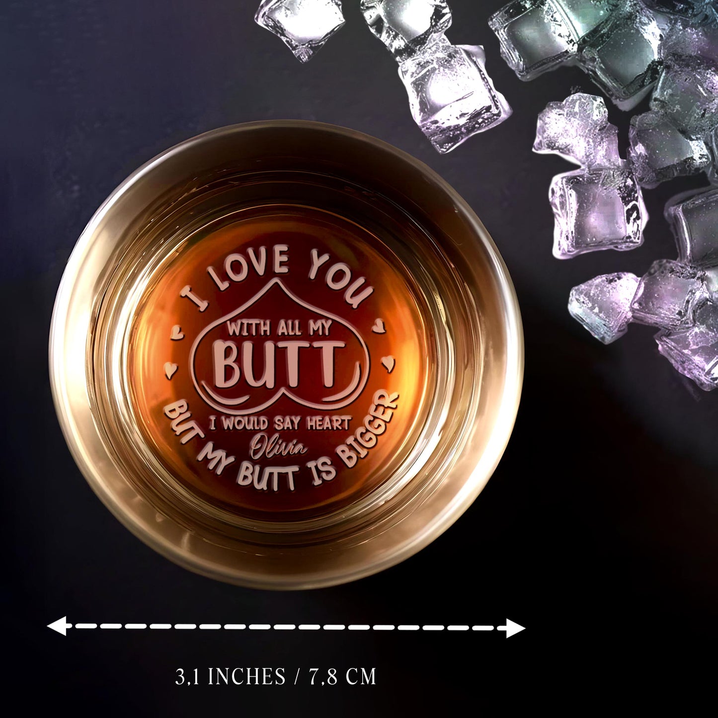 I Love You With All My Butt, Romantic Heart Design