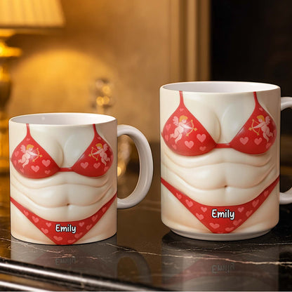 Custom Cupid-Themed Mug With Hearts And Angels - Personalized Custom Coffee Mug - CPL1158_MG