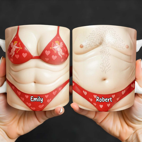 Custom Cupid-Themed Mug With Hearts And Angels - Personalized Custom Coffee Mug - CPL1158_MG