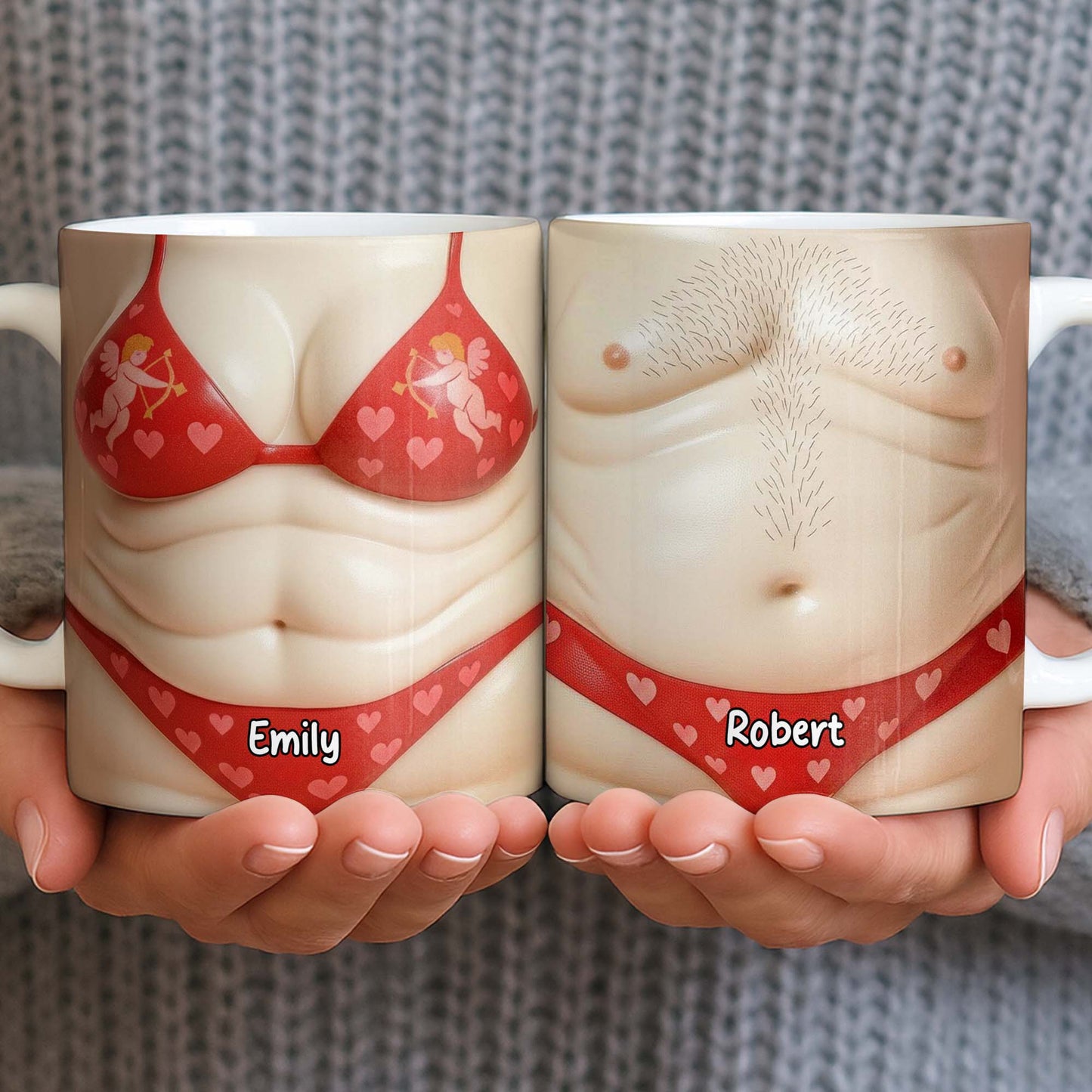 Custom Cupid-Themed Mug With Hearts And Angels - Personalized Custom Coffee Mug - CPL1158_MG