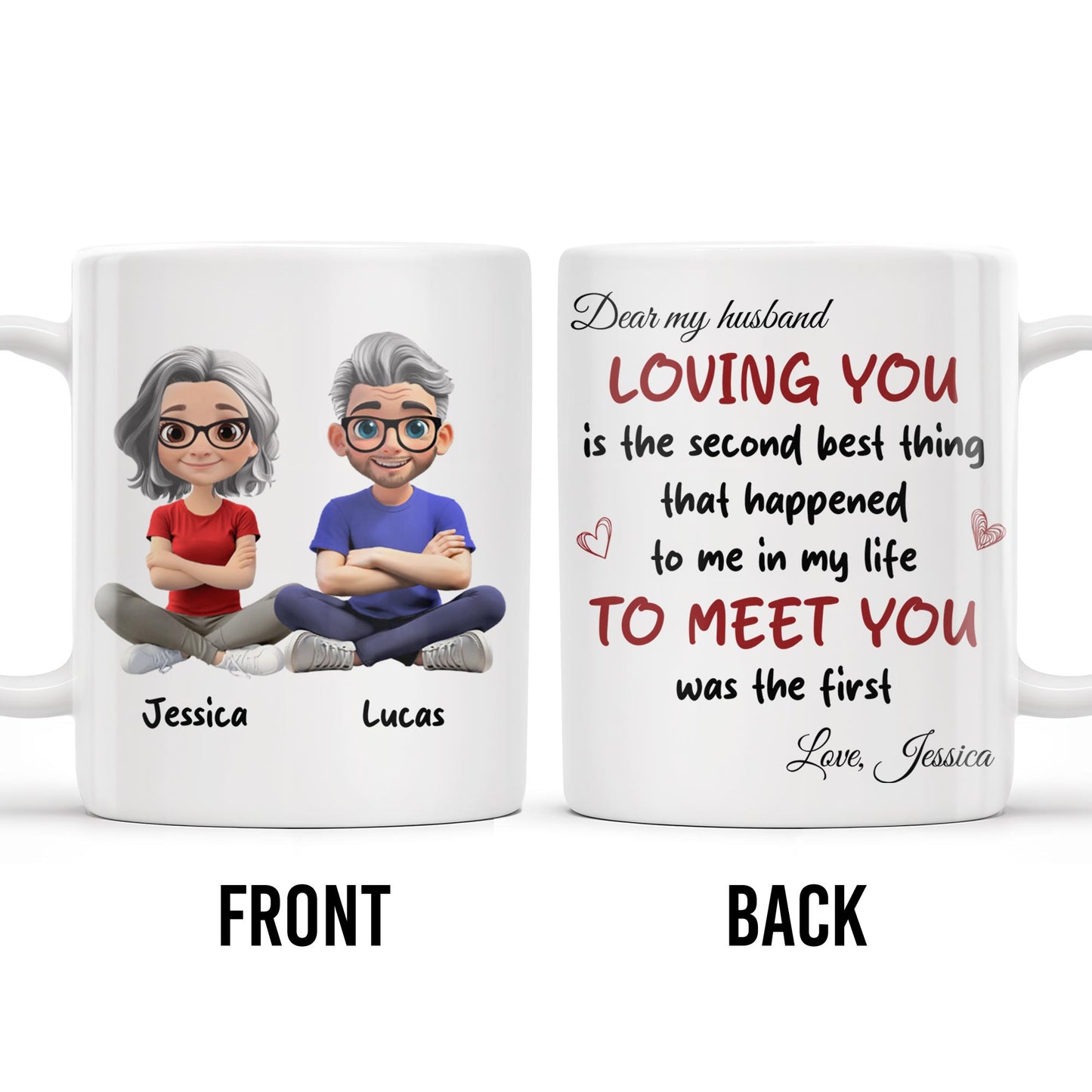Loving You Is The Second Best Thing, Cartoon Couple Mug