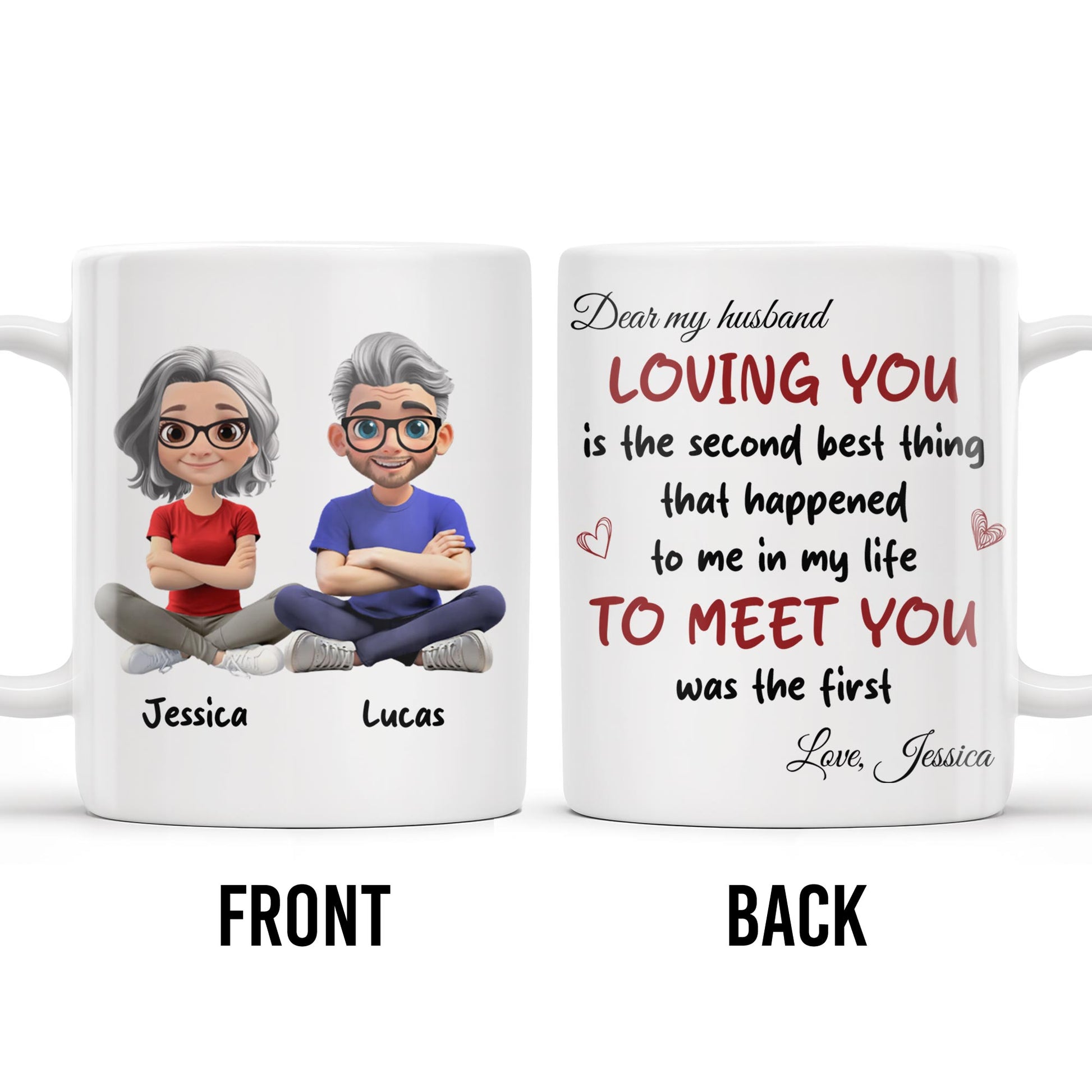 Loving You Is The Second Best Thing, Cartoon Couple Mug