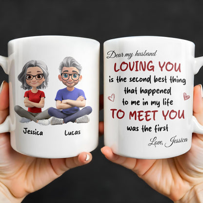 Loving You Is The Second Best Thing, Cartoon Couple Mug