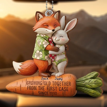 Growing Old Together Fox and Rabbit Ornament