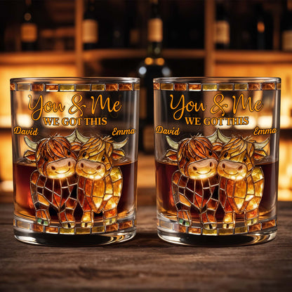 You & Me, We Got This Mosaic Horses Glass