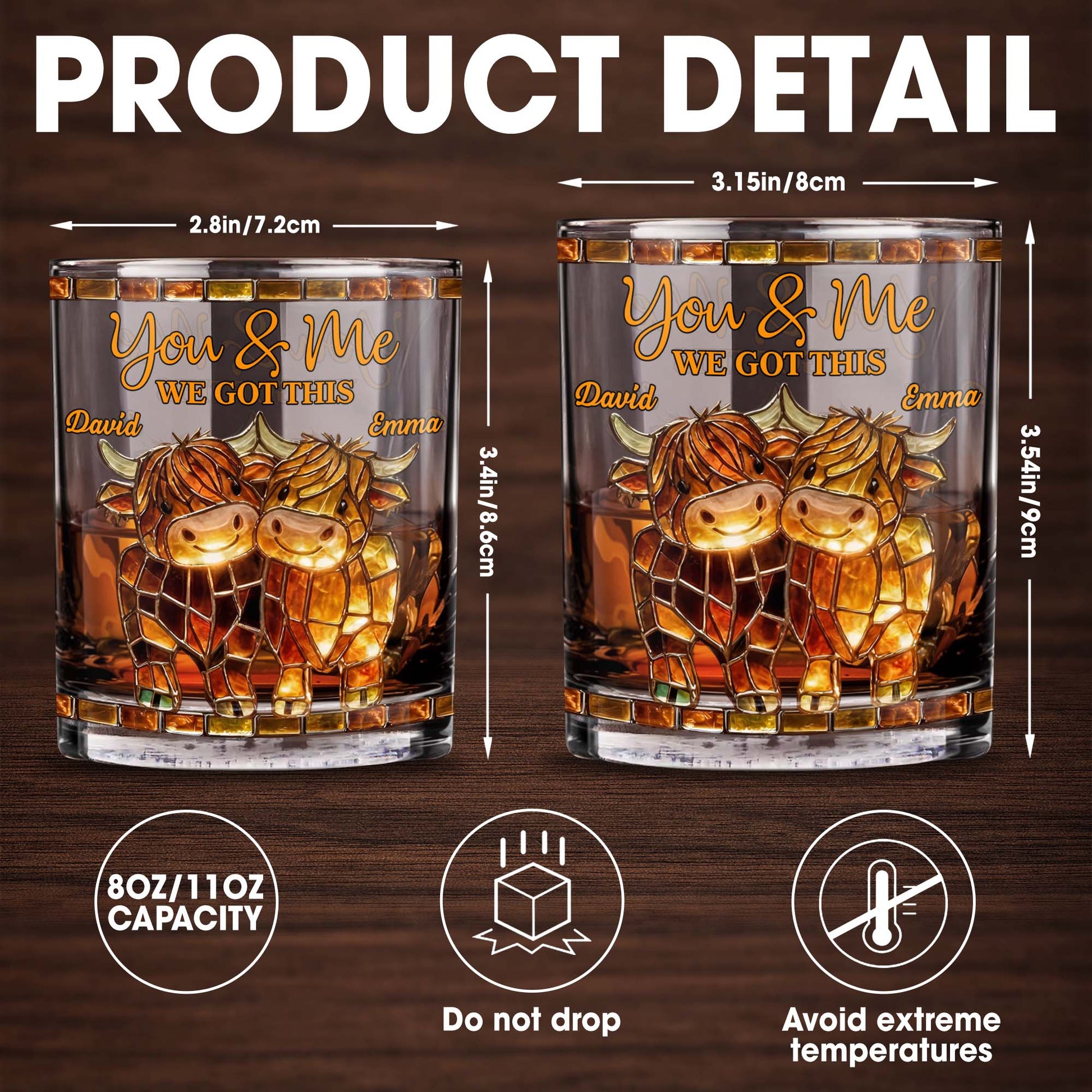 You & Me, We Got This Mosaic Horses Glass