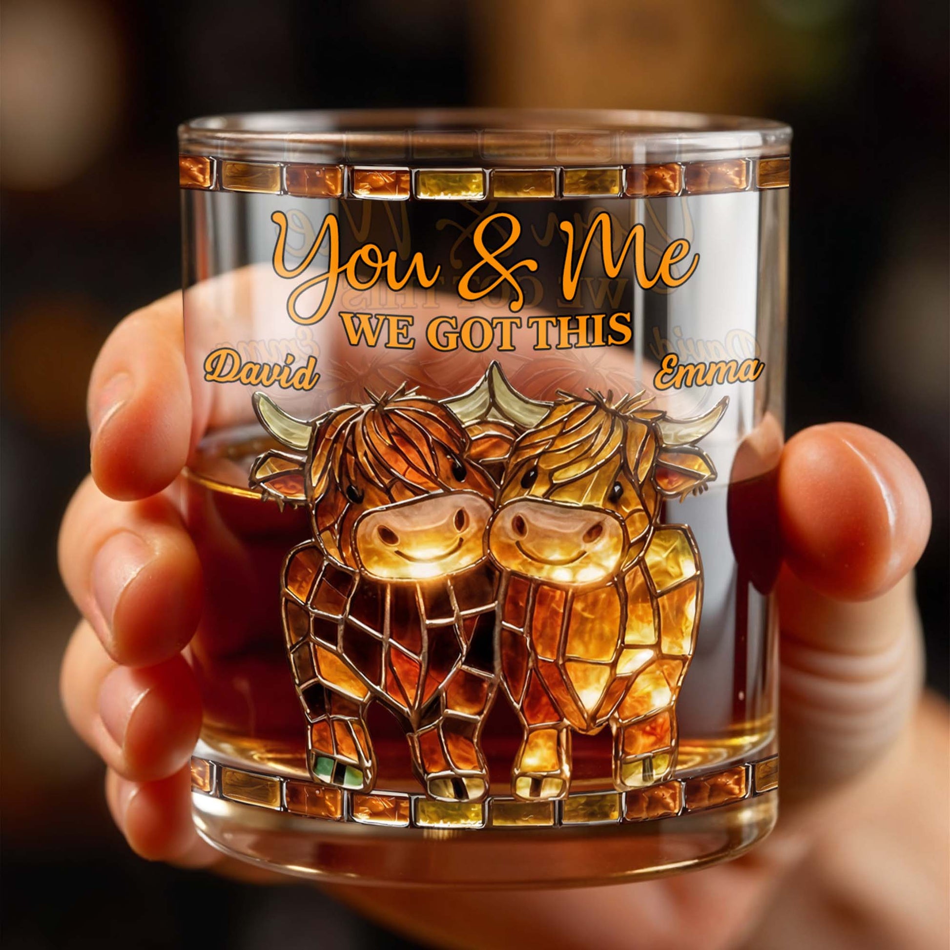 You & Me, We Got This Mosaic Horses Glass