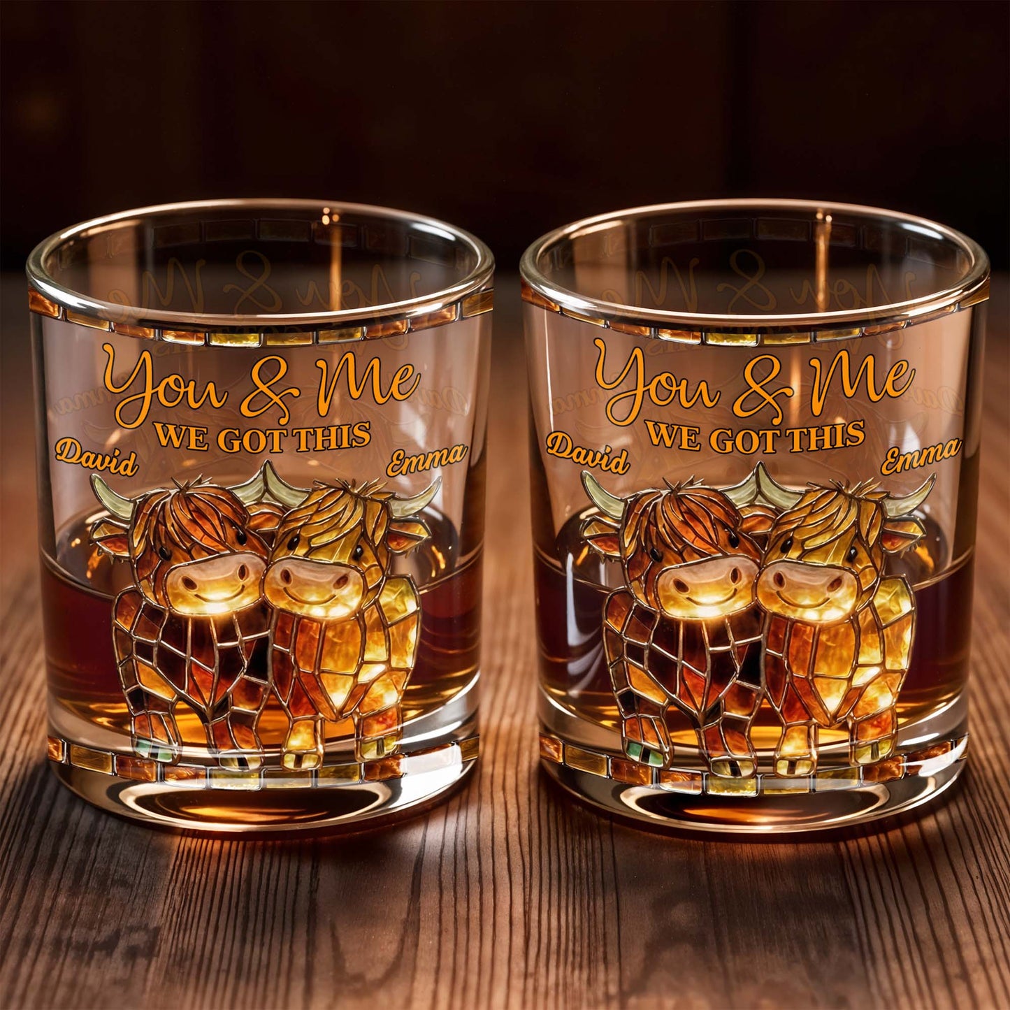 You & Me, We Got This Mosaic Horses Glass