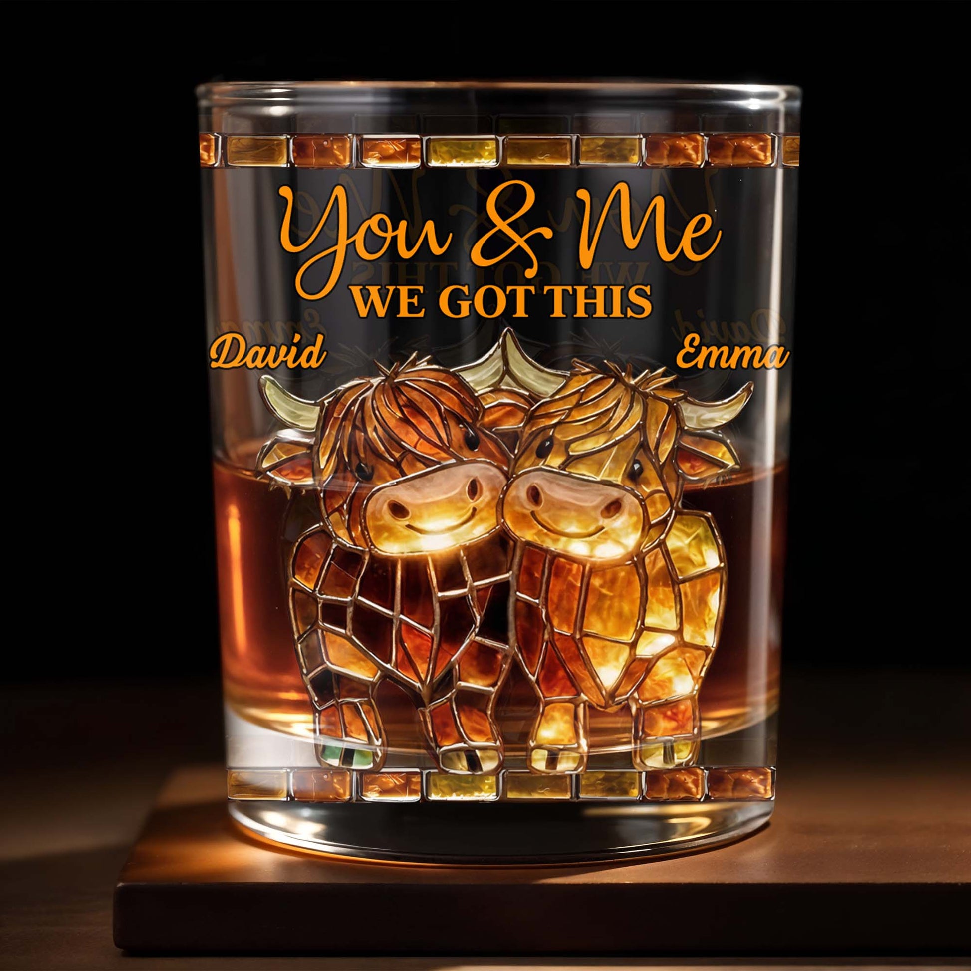 You & Me, We Got This Mosaic Horses Glass