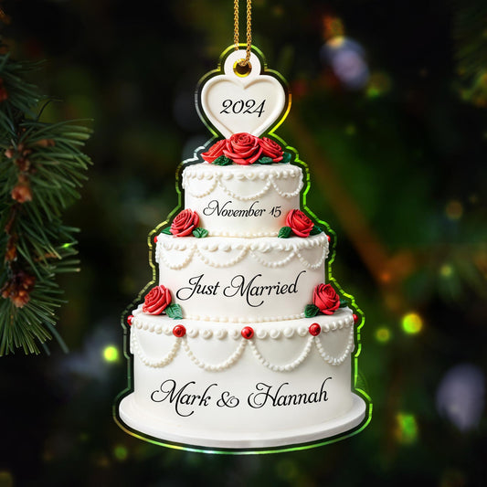 Just Married Celebrating Union Of Love With Red Roses