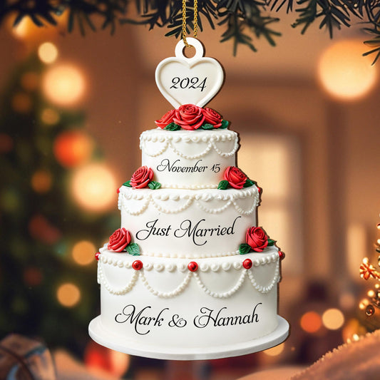 Just Married November Wedding Celebration Cake