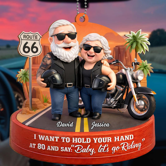 I Want To Hold Your Hand, Let's Go Riding - Personalized Custom Wood Ornament, Car Hanging Ornament - CPL1205_WCA