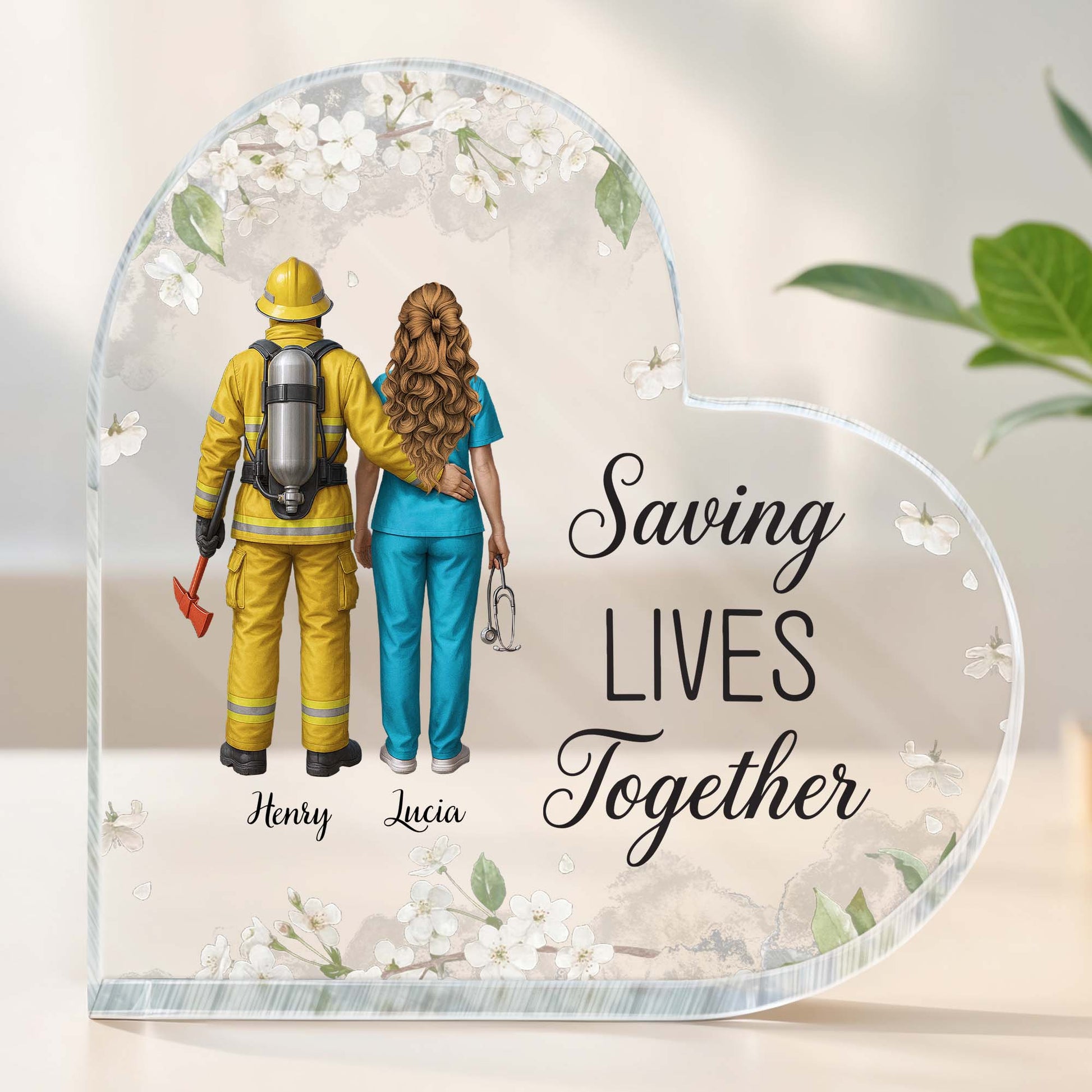 Saving Lives Together, Firefighter And Healthcare Worker