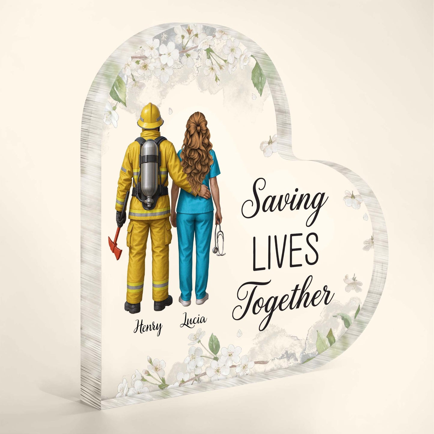 Saving Lives Together, Firefighter And Healthcare Worker