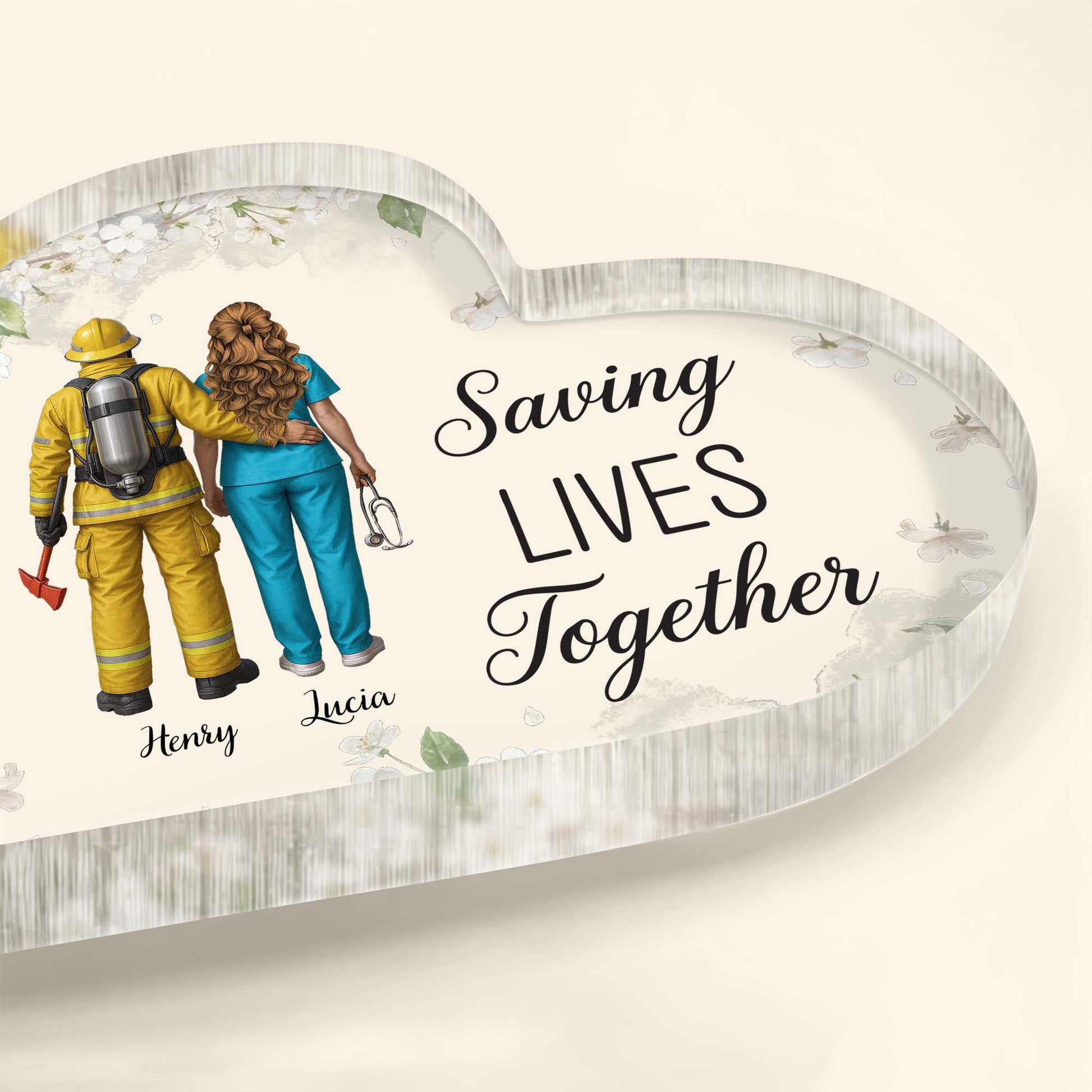 Saving Lives Together, Firefighter And Healthcare Worker