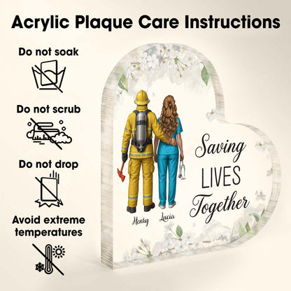 Saving Lives Together, Firefighter And Healthcare Worker