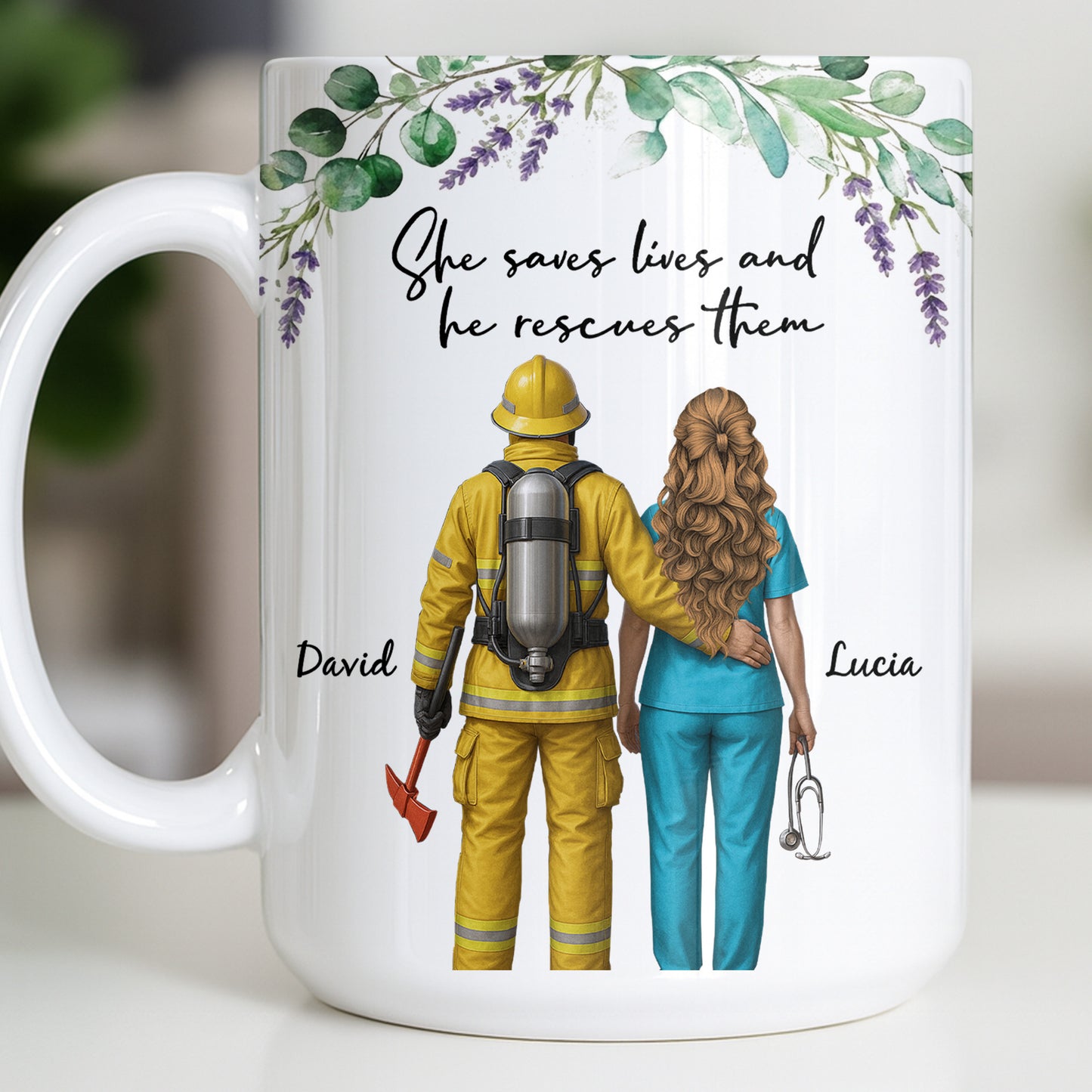 She Saves Lives And He Rescues Them, Featuring Firefighter And Nurse