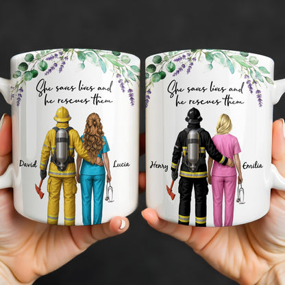 She Saves Lives And He Rescues Them, Featuring Firefighter And Nurse