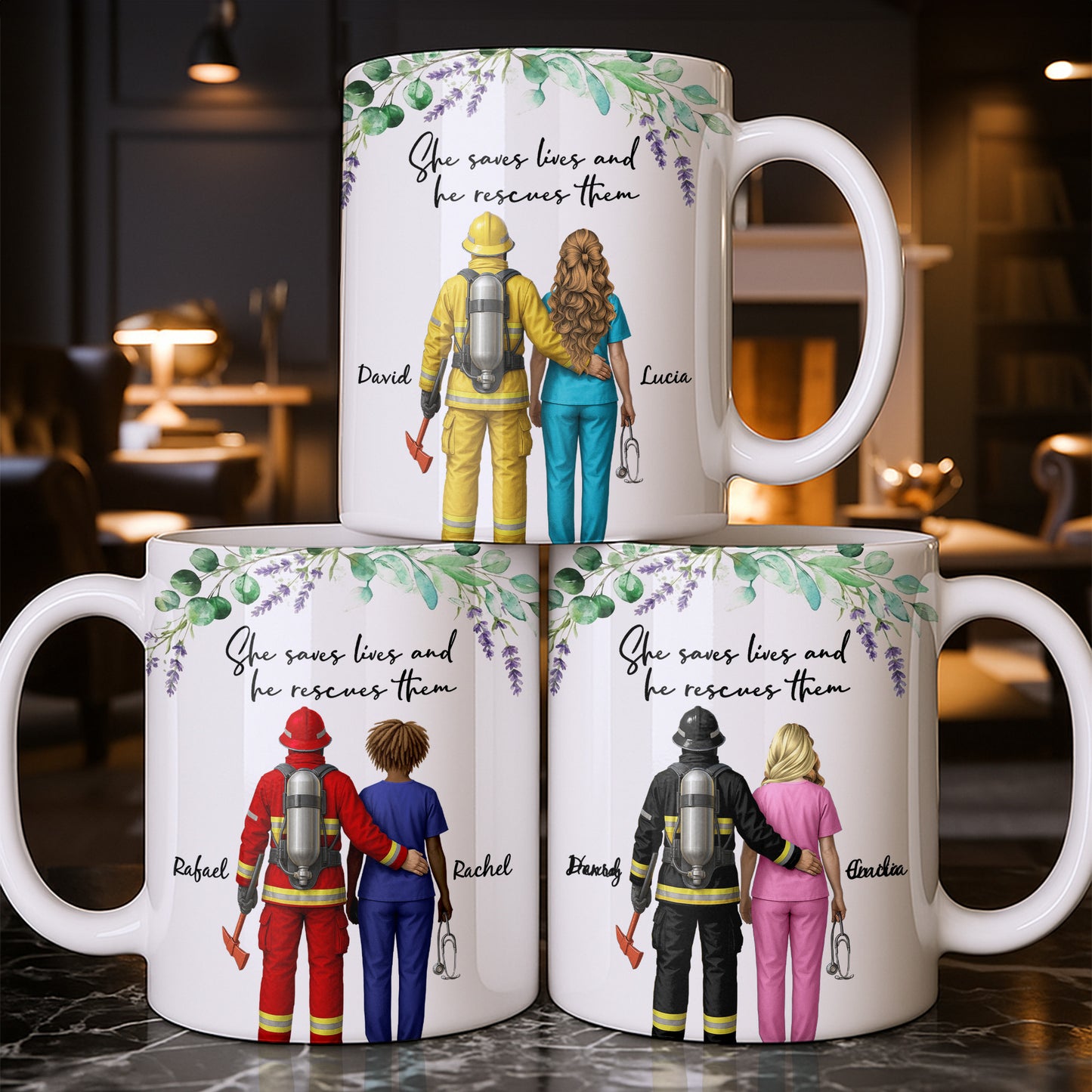 She Saves Lives And He Rescues Them, Featuring Firefighter And Nurse