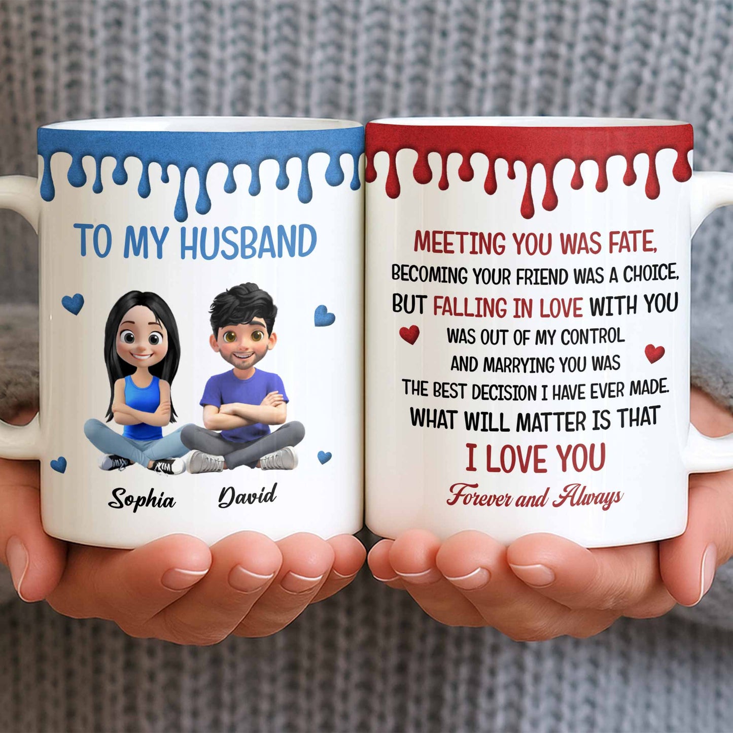 To My Husband, Meeting You Was Fate, Cartoon Couple