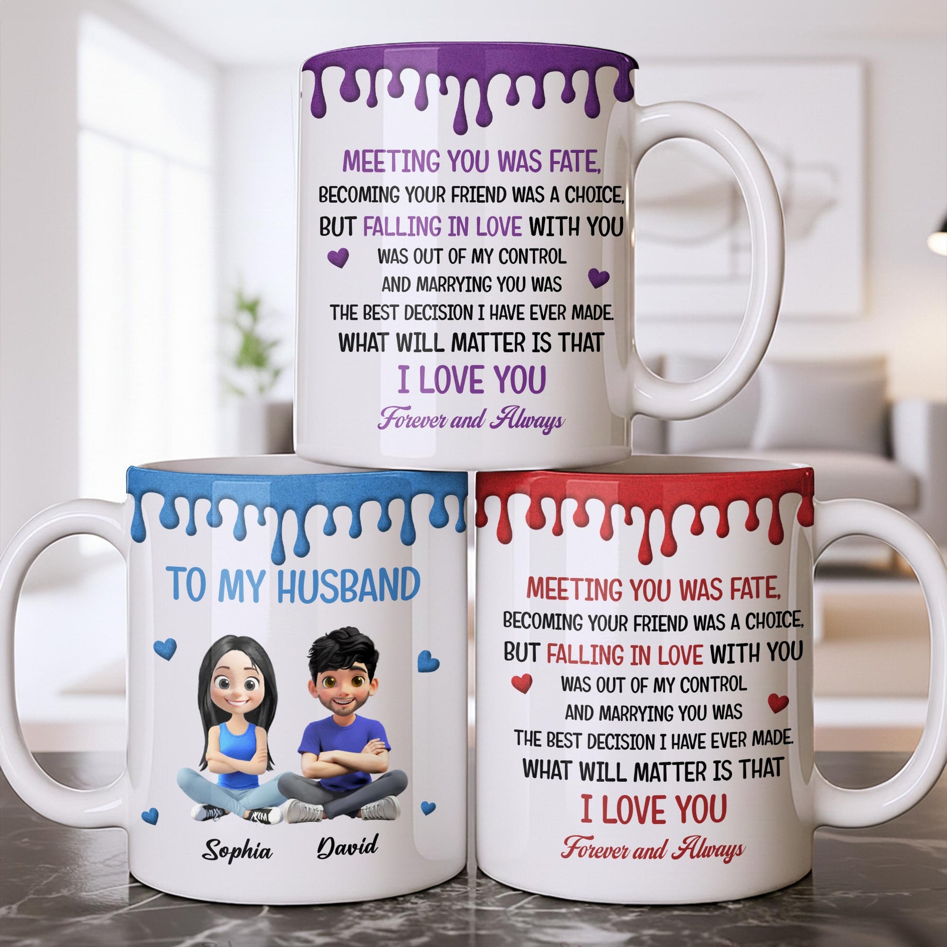 To My Husband, Meeting You Was Fate, Cartoon Couple