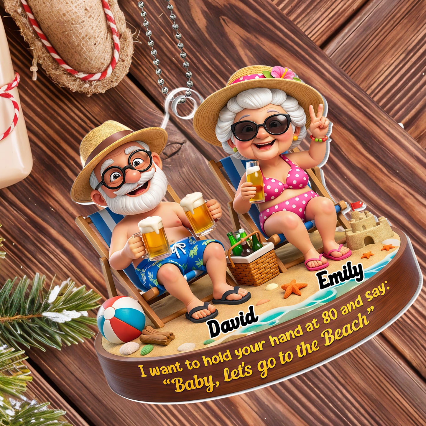 Hold Your Hand at 80, Let's Go to the Beach, Ornament