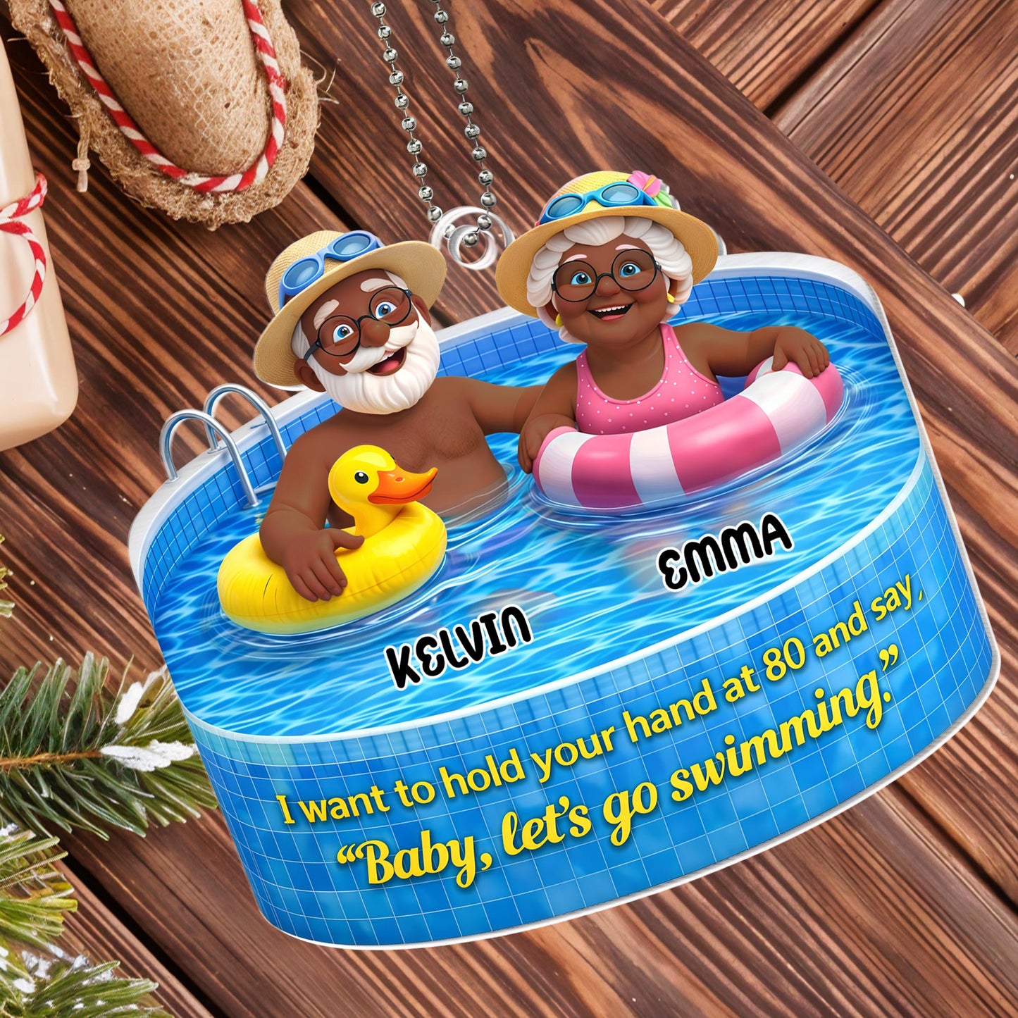 Hold Your Hand At 80, Elderly Couple Swimming Together