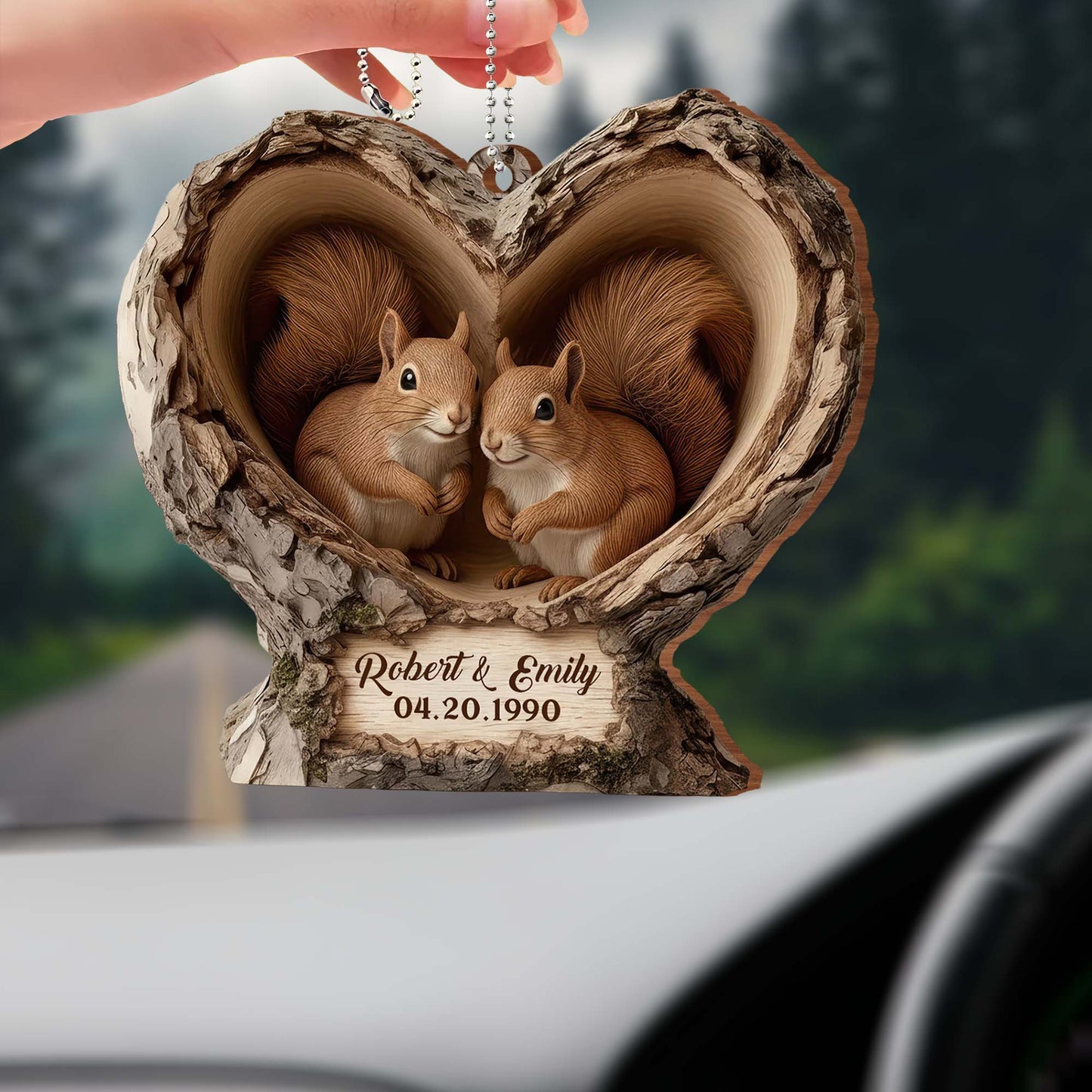 Love Unites Us, Heart-Shaped Tree With Squirrels