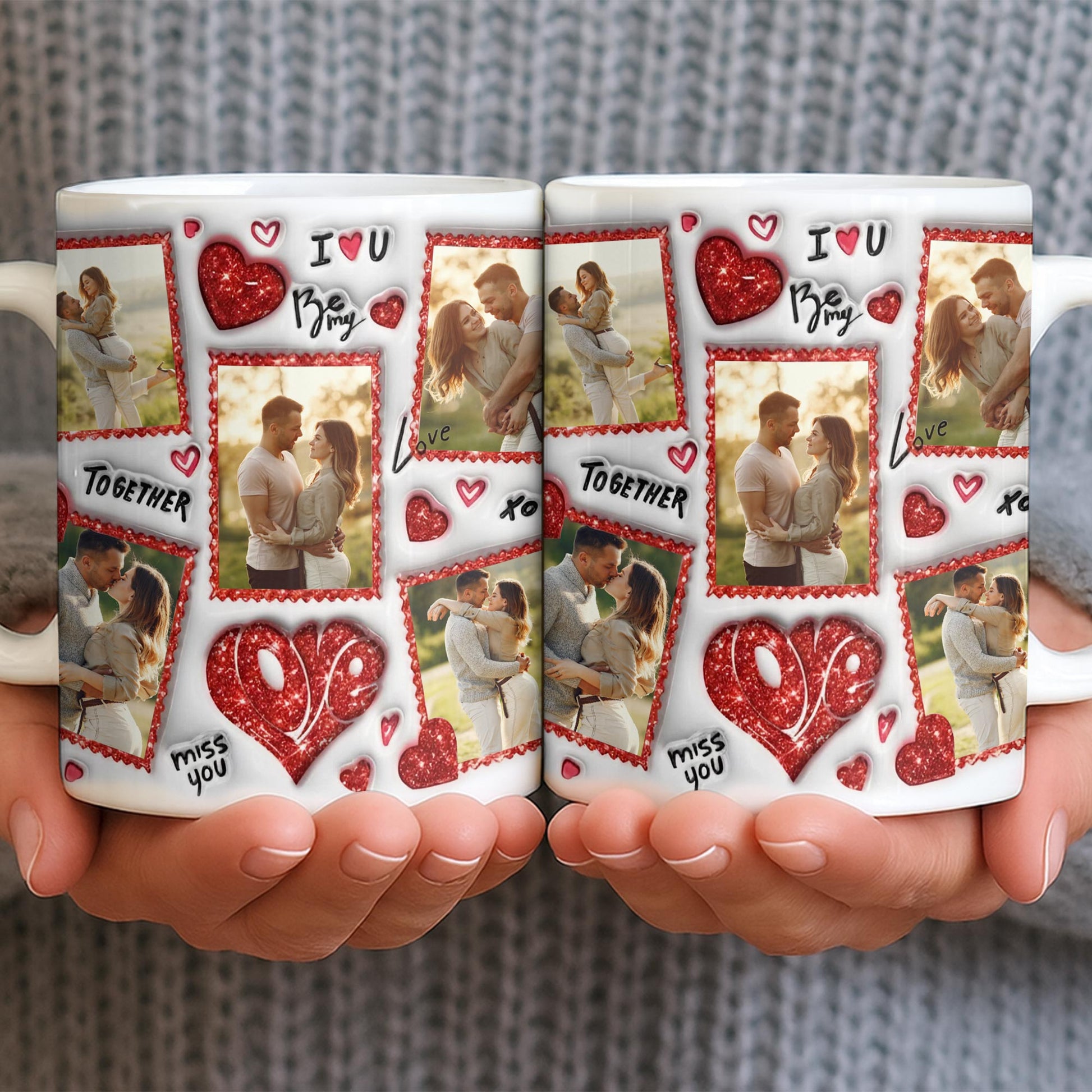 I Love You Be My Love With Hearts And Couple Photos