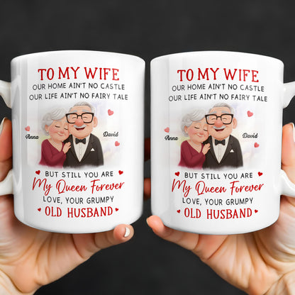 To My Wife You Are My Queen Forever Elderly Couple
