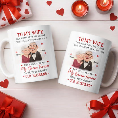 To My Wife You Are My Queen Forever Elderly Couple