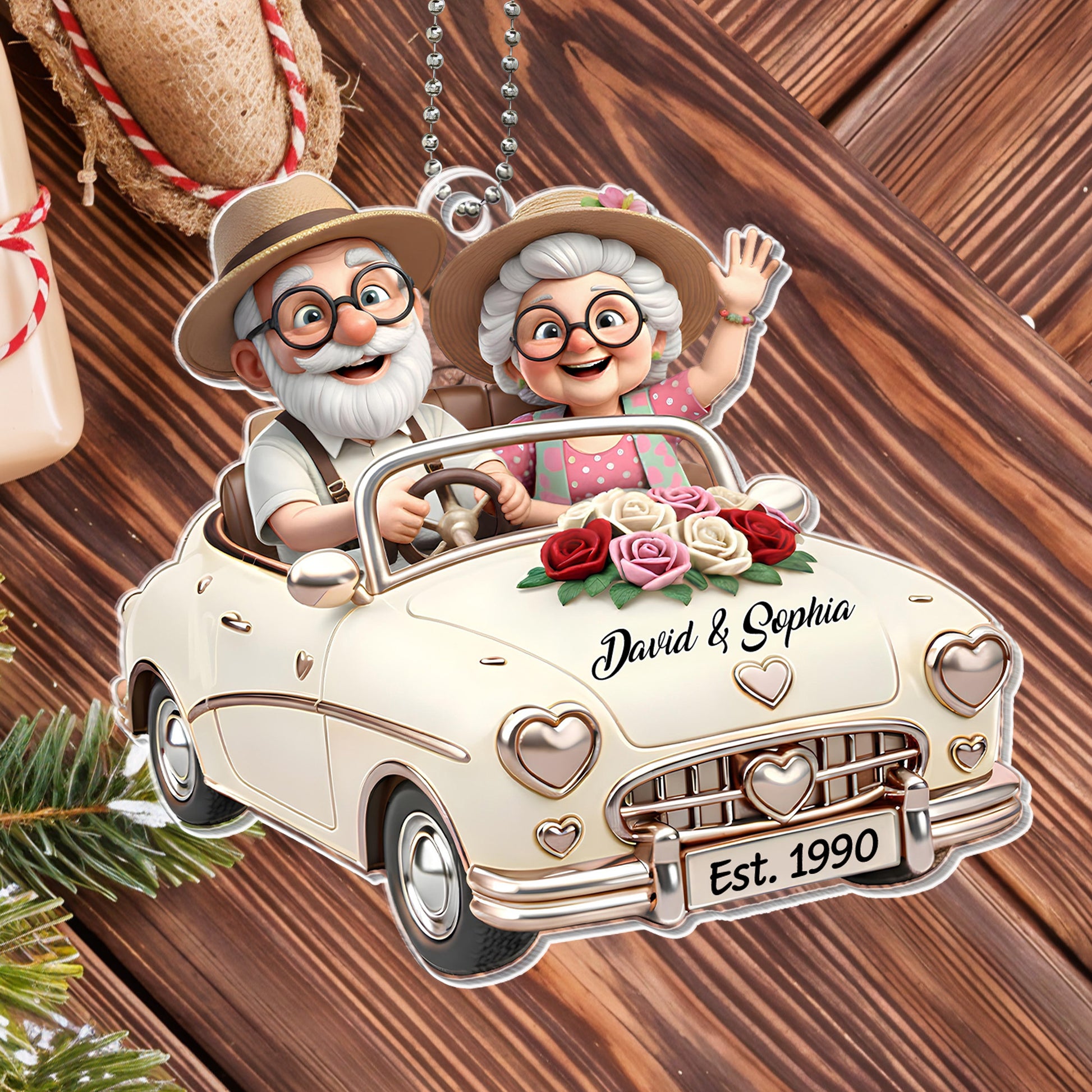 To My Wonderful Grandparents, Elder Couple In Classic Car