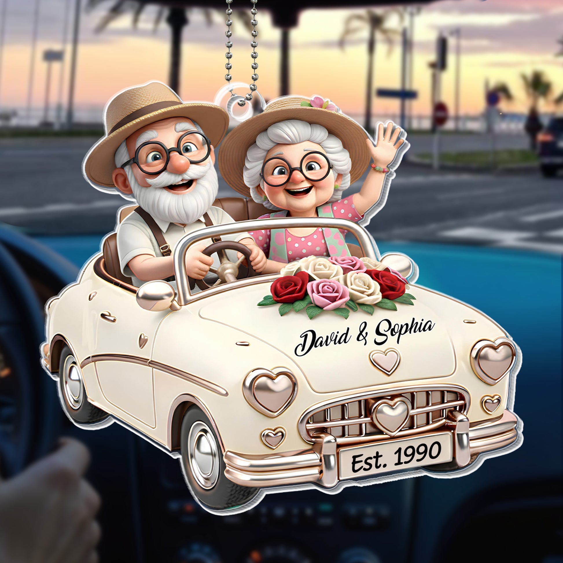 To My Wonderful Grandparents, Elder Couple In Classic Car