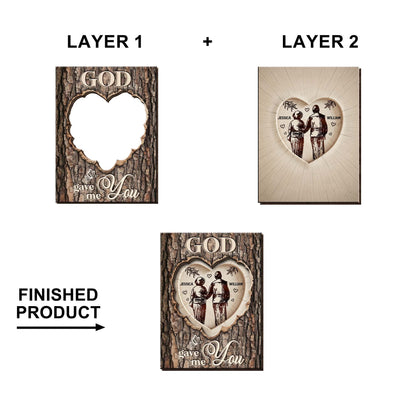 God Gave Me You With Couple Hearts Design