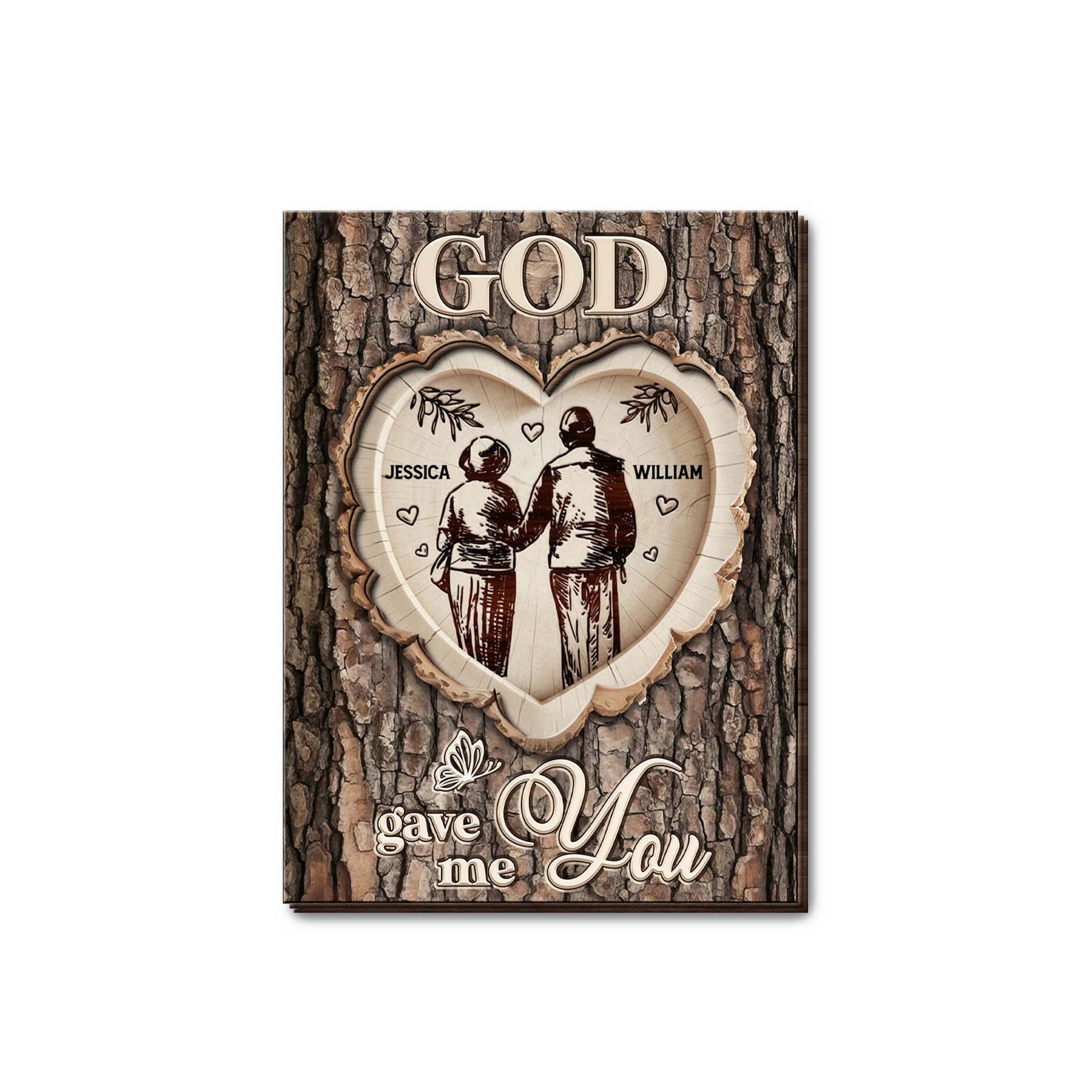 God Gave Me You With Couple Hearts Design