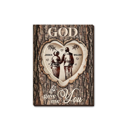 God Gave Me You With Couple Hearts Design