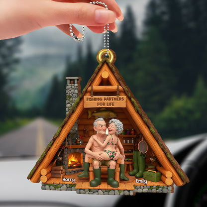 Fishing Partners For Life Cabin Ornament