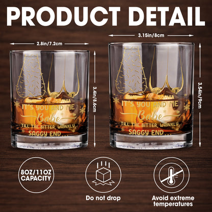 It's You And Me Babe, Heart And Stars - Personalized Custom Whiskey Glass - CPL1232_RWG