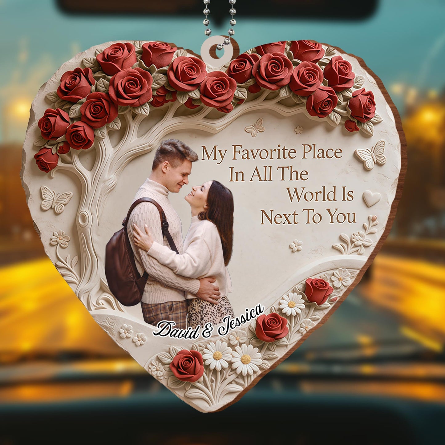 My Favorite Place Is Next To You With Roses And Butterflies