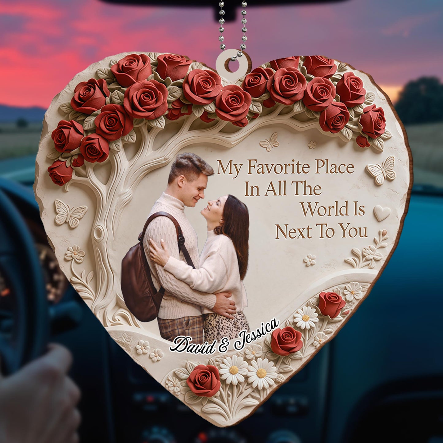 My Favorite Place Is Next To You With Roses And Butterflies