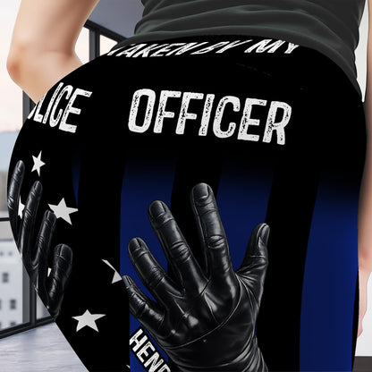 Taken By My Police Officer, Police Gloves And Stars - Personalized Women Leggings - CPL1237_WLEG