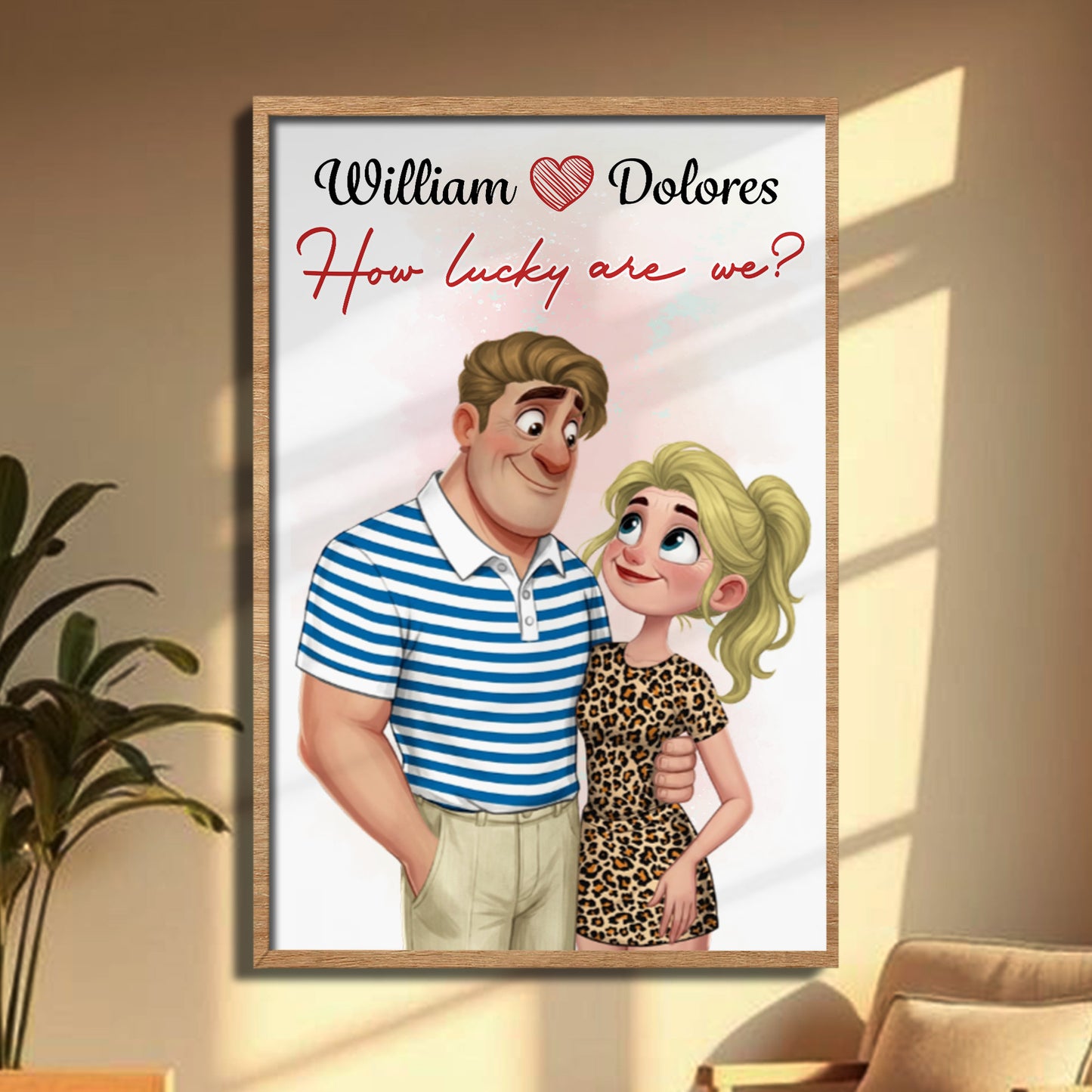 How Lucky Are We Couple Illustration