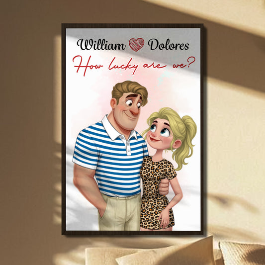 How Lucky Are We Couple Illustration