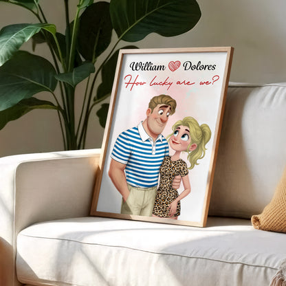 How Lucky Are We Couple Illustration