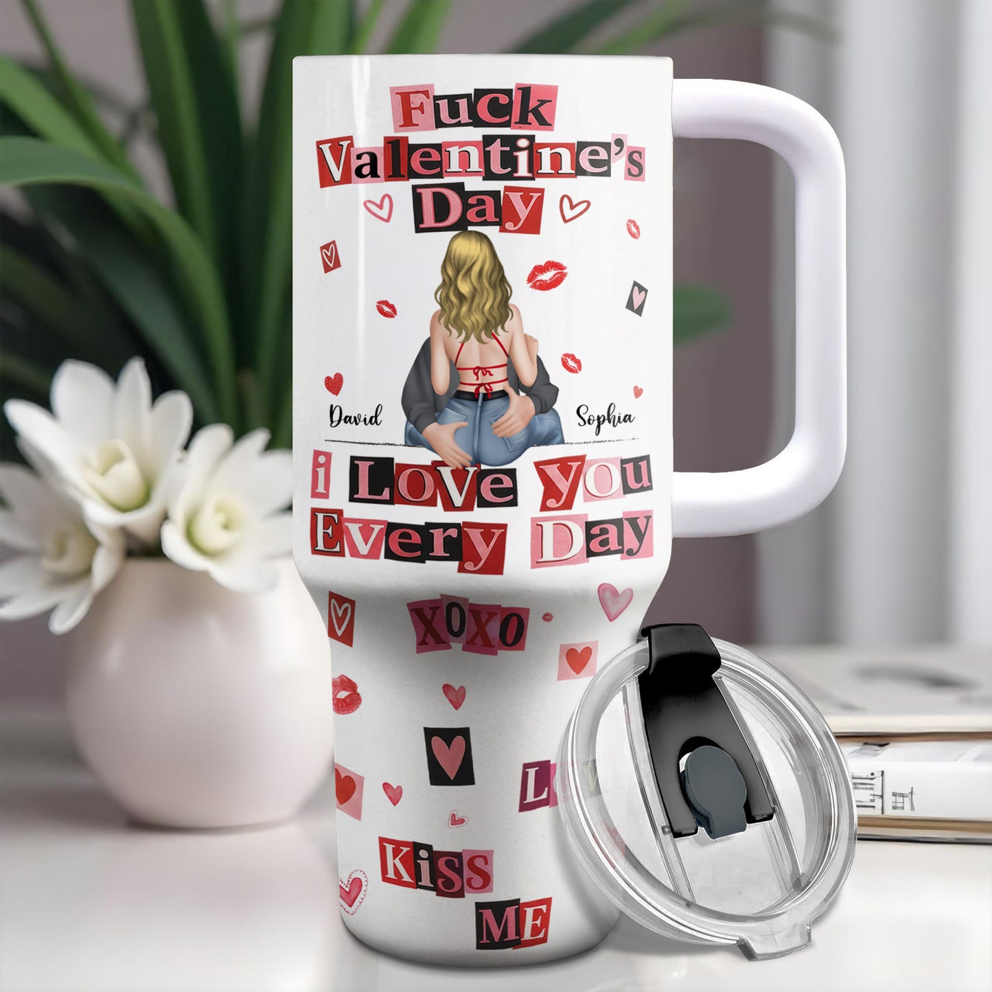 Eff Valentine's Day I Love You Every Day - Personalized 40oz Tumbler With Straw - CPL1245_TBS