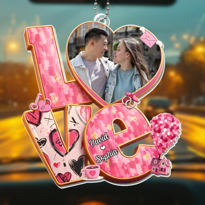 Celebrate Love With Heart-Shaped Ornament Featuring Love Motifs