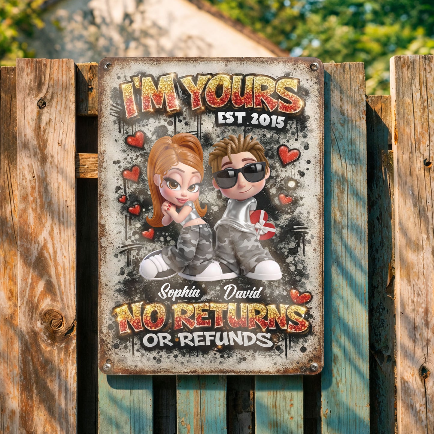 I'm Yours No Returns Or Refunds, Hearts And Military Camo