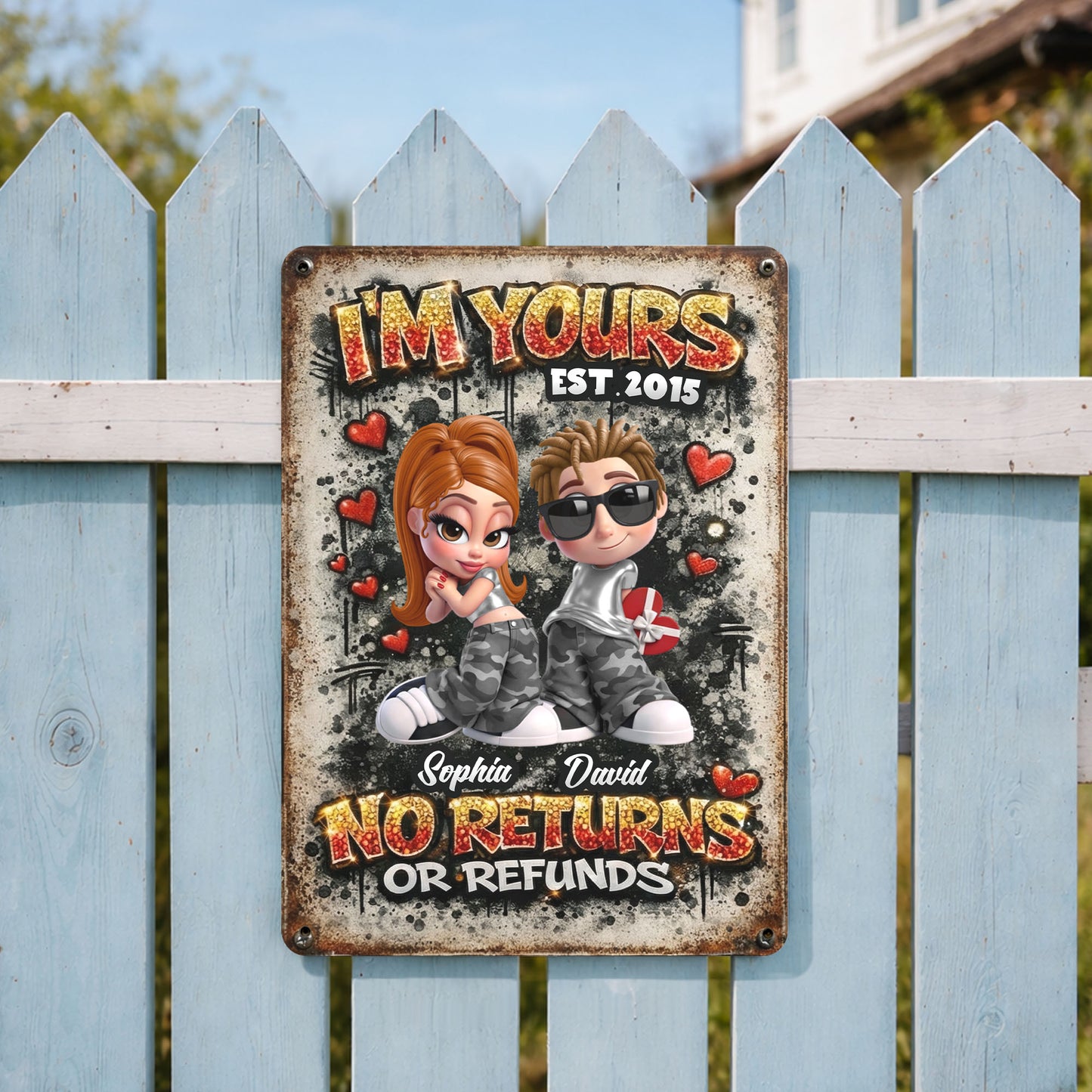 I'm Yours No Returns Or Refunds, Hearts And Military Camo