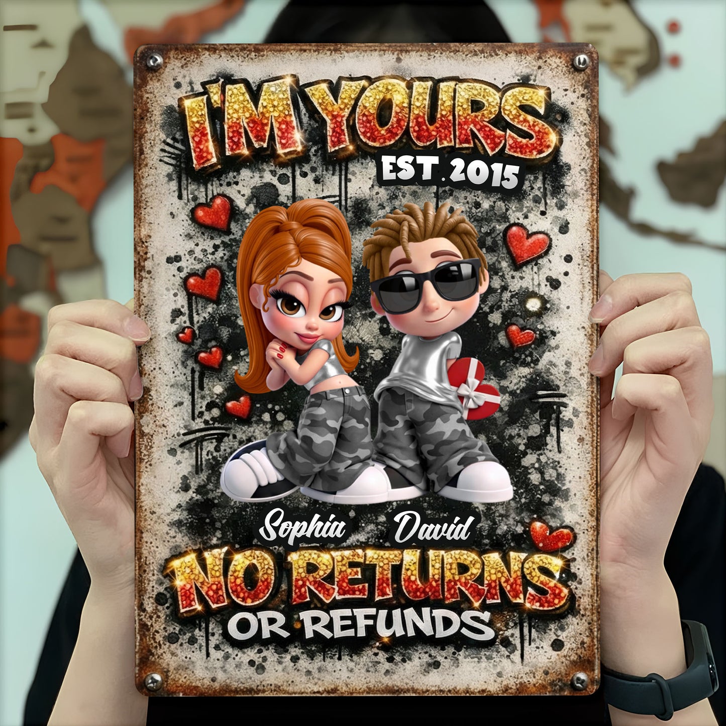 I'm Yours No Returns Or Refunds, Hearts And Military Camo