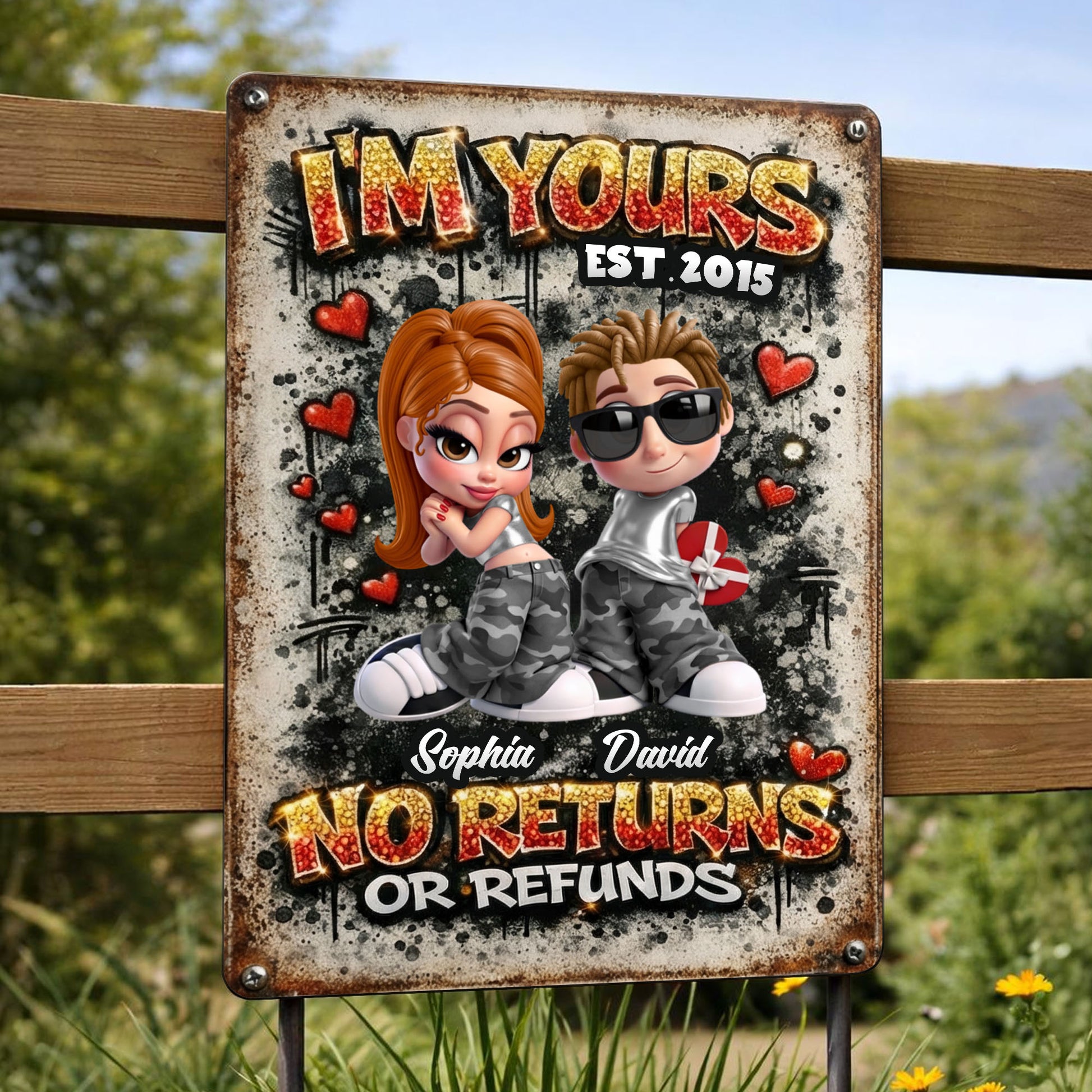 I'm Yours No Returns Or Refunds, Hearts And Military Camo